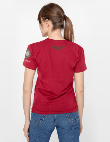 Women's T-Shirt Mig-29. Color claret. .