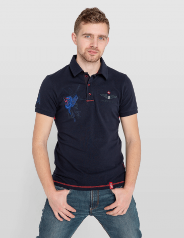 Men's Polo Shirt 12 Brigade (Kalyniv). Color dark blue. .