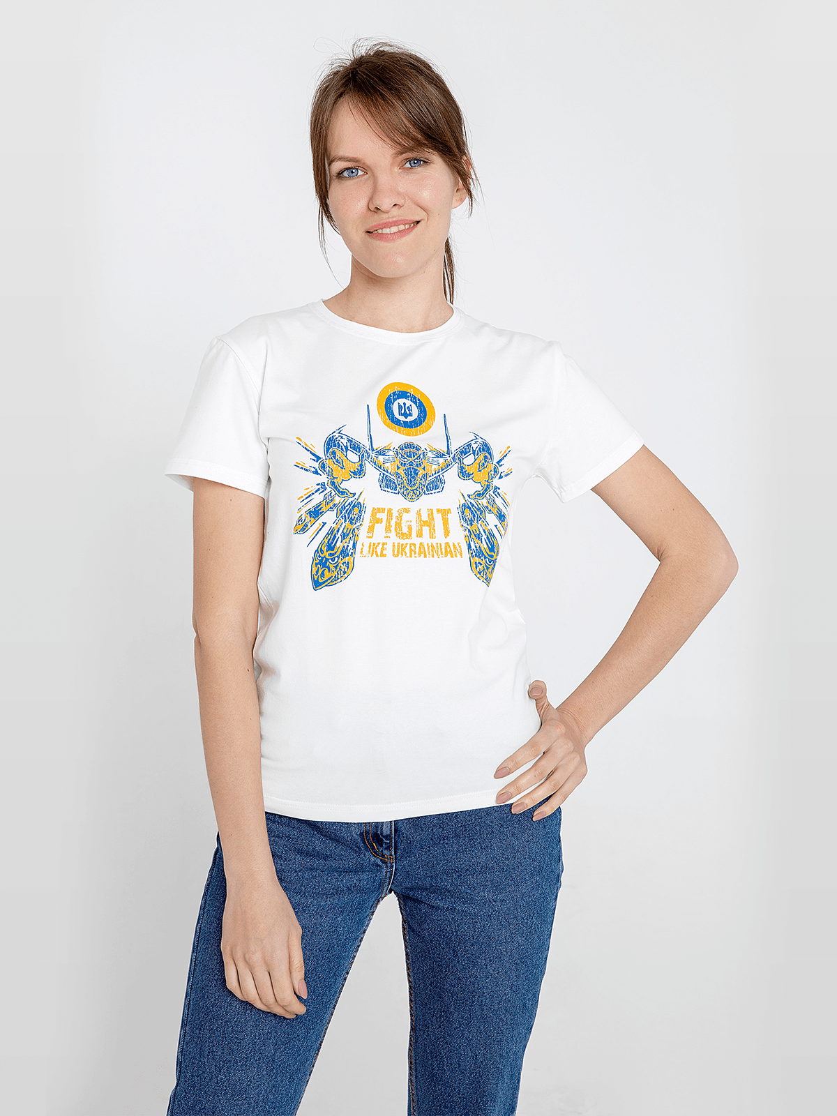 Women's T-Shirt Flu. Color off-white. All income is directed to support 
