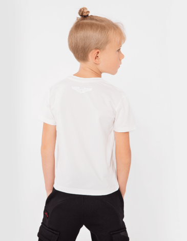 Kids T-Shirt Flu. Color off-white. .
