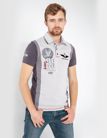 Men's Polo Shirt 114 Brigade (Mig-29). Color light-gray. .