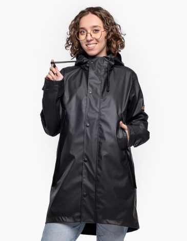 Women's Raincoat From Lviv With Rain. Color black. 2.