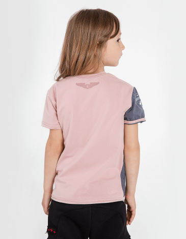 Kids T-Shirt Flying Fishes. Color pale pink. .