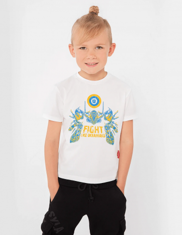 Kids T-Shirt Flu. Color off-white. .