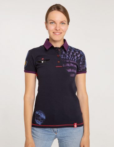 Women's Polo Shirt Balloon. Color dark blue. .