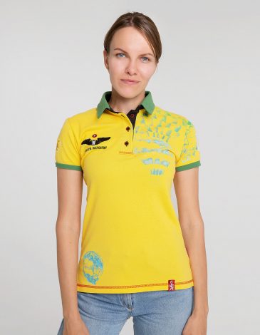 Women's Polo Shirt Balloon. Color yellow. 1.