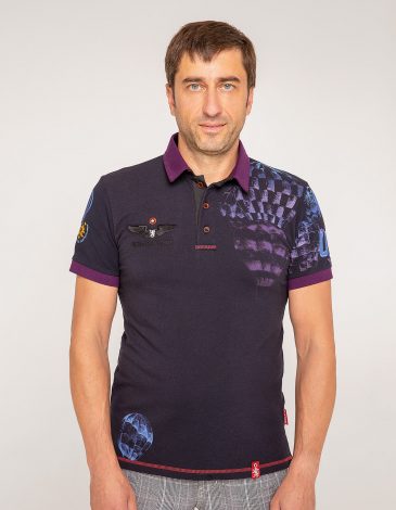 Men's Polo Shirt Balloon. Color dark blue. .