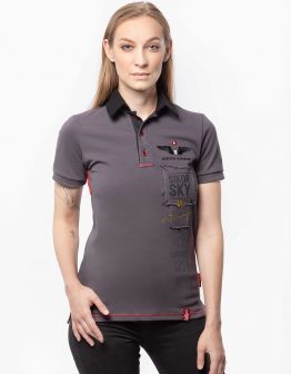 Women's Polo Shirt Sikorsky S-58. Color graphite. 1.