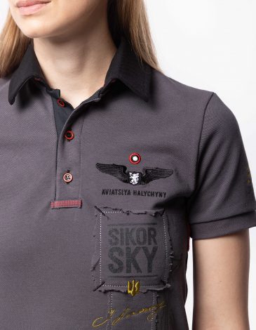 Жіноче Поло Sikorsky S-58. Колір темно-сірий. 1.