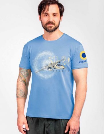 Men's T-Shirt Su-24. Color sky blue. .