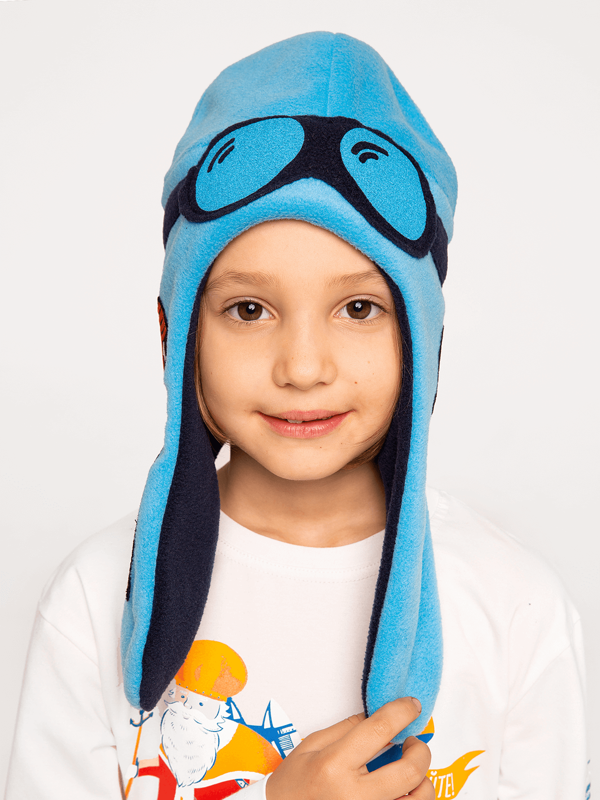 Kids Hat Pilot. Color sky blue. Hat: unisex, well suited for both boys and girls.