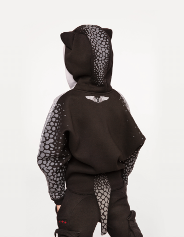 Kids Hoodie Stingray. Color gray. .