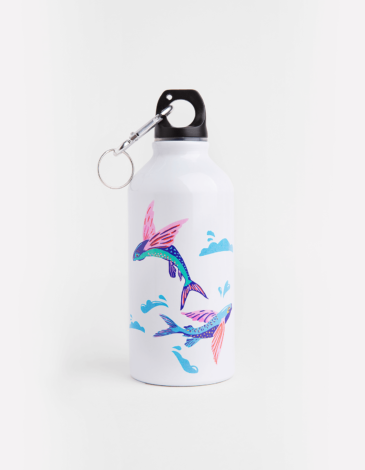 Kids Flask Flying Fishes. Color white. .