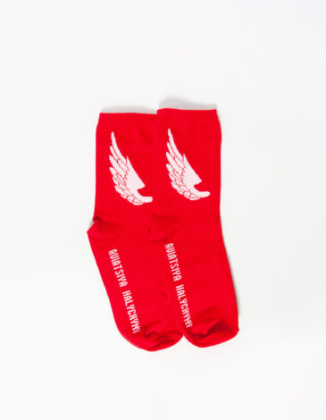 Socks Wings. Color red. Socks: unisex.