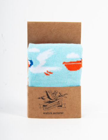 Kids Socks Pelican. Color sky blue. .