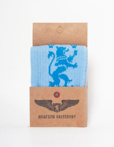 Socks Lion. Color sky blue. 2.