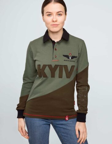 Жіноче Поло-Лонґ Kyiv. Колір зелений. .