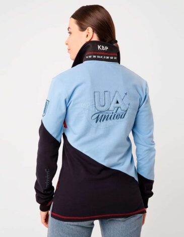 Women's Polo Long Kyiv. Color sky blue. Unisex polo long (men’s sizes).