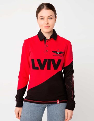 Women's Polo Long Lviv. Color red. .