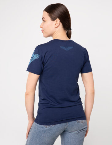 Women's T-Shirt Airborn. Color navy blue. .