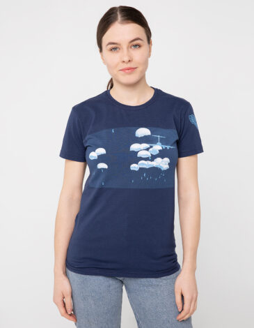 Women's T-Shirt Airborn. Color navy blue. .