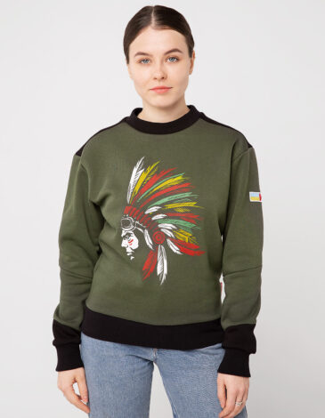 Women's Sweatshirt Indian. Color khaki. .