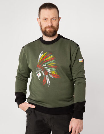 Men's Sweatshirt Indian. Color khaki. .