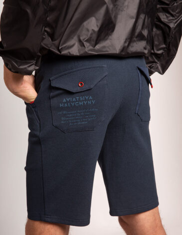 Men's Shorts Mig-29. Color dark blue. Interlock fabric 100% cotton.