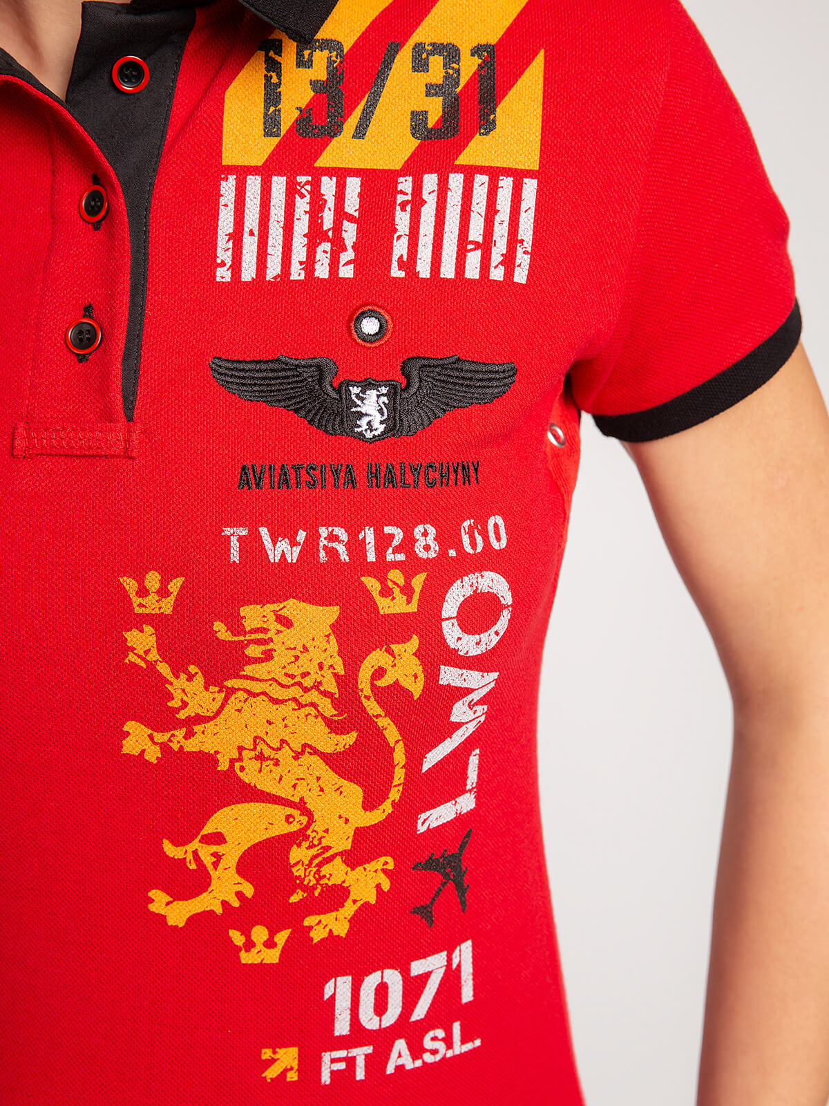 Women's Polo Shirt Lwo. Color red. .