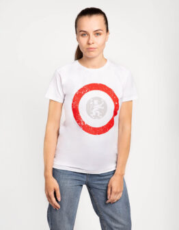 Women's T-Shirt Lion (Roundel). Color white. .