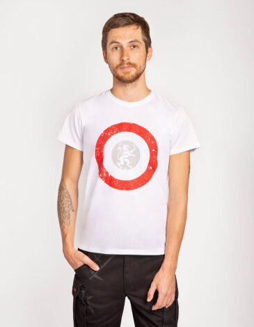 Men's T-Shirt Lion (Roundel). Color white. .