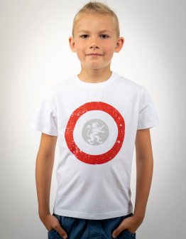 Kids T-Shirt Lion (Roundel). Color white. .