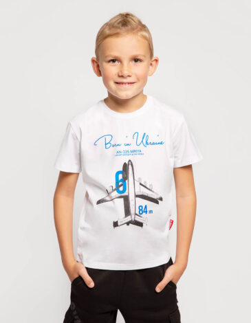 Kids T-Shirt An-225. Color white. .