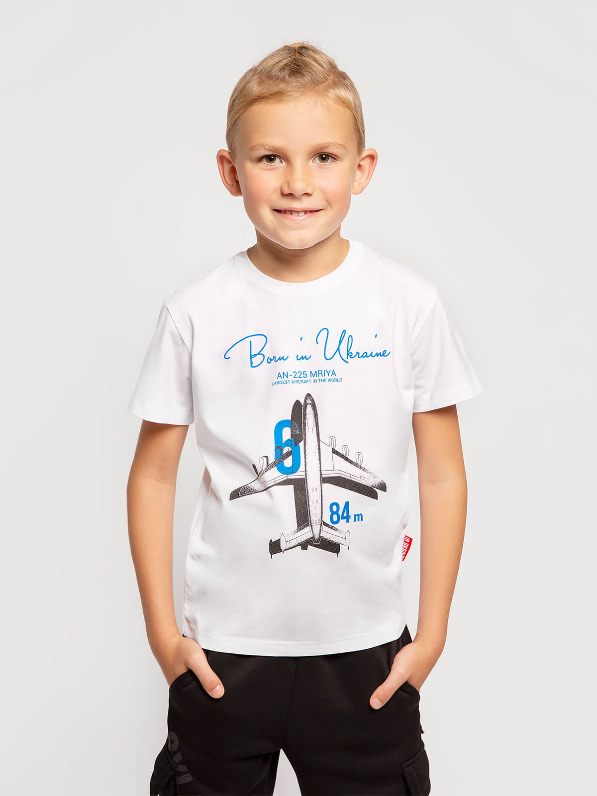 Kids T-Shirt An-225. Color white. Unisex T-shirt well suited for both boys and girls.