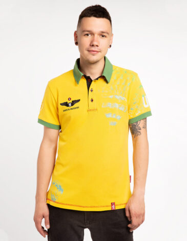Męska Koszulka Polo Pocisk. Kolor żółty. 1.