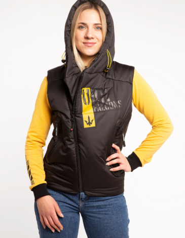 Women's Sleeveless Jacket Ukr Falcons. Color black. .