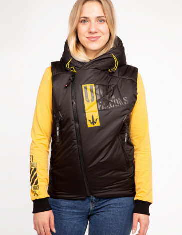 Women's Sleeveless Jacket Ukr Falcons. Color black. .