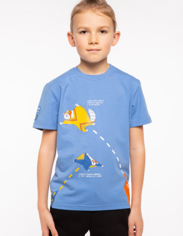 Kids T-Shirt Flying Squirrels. Color sky blue. Unisex T-shirt, well suited for both boys and girls.