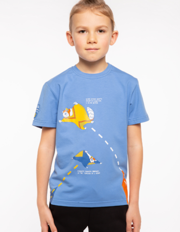 Kids T-Shirt Flying Squirrels. Color sky blue. .