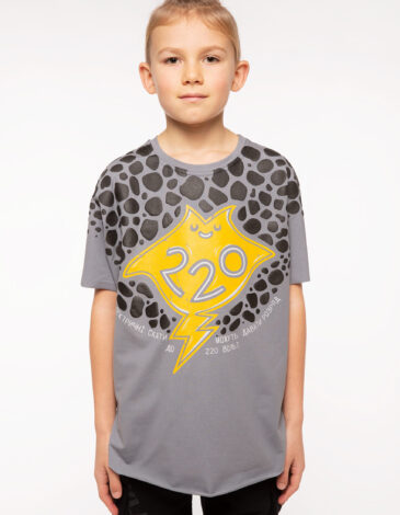 Kids T-Shirt Stingray. Color dark gray. .