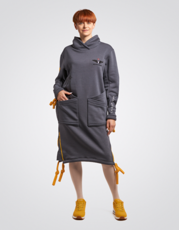 Women's Warm Dress Rapid. Color graphite. Three-cord thread fabric: 77% cotton, 23% polyester.