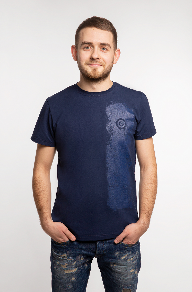 Men's T-Shirt Must-Have. Color dark blue. Unisex T-shirt (men’s sizes).