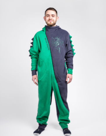 Men's Kigurumi Pajamas Dragon. Color green. .
