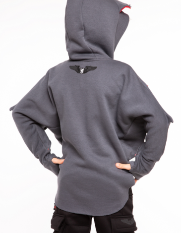 Kids Hoodie Bat. Color graphite. .