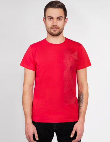 Basic Set Of Men’s T-Shirts Colors Burst. Color red. .