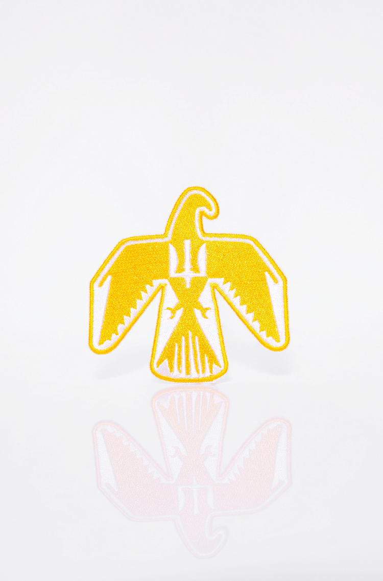 Нашивка Птах-Тризуб. Колір жовтий. Індіанський птах з тризубом — символ Івана Даценка, льотчика, що став індіанським вождем.