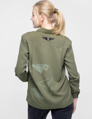 Women's Shirt Paper Wings. Color khaki. .