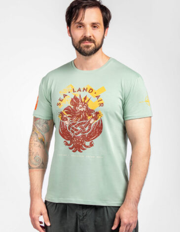 Men's T-Shirt Defenders Of The Sea. Color mint. Unisex T-shirt (men’s sizes).