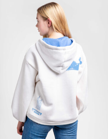 Women's Hoodie Penguin. Color white. kids version of hoodie is here
Three-cord thread fabric: 77% cotton, 23% polyester.