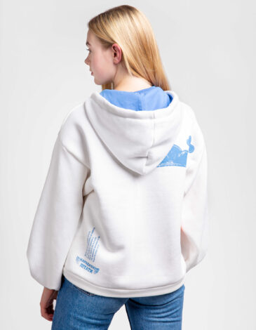 Women's Hoodie Penguin. Color white. .